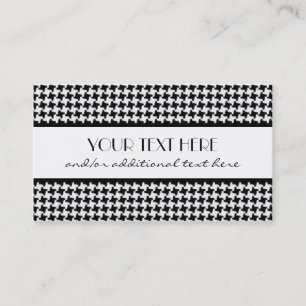 Svart & vit Houndstooth Visitkort