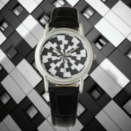 Svart & Vit Illusion Armbandsur