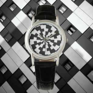 Svart & Vit Illusion Armbandsur
