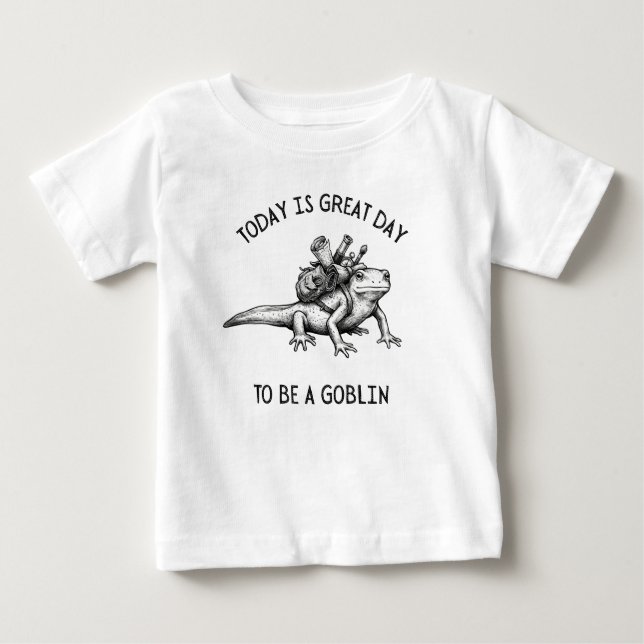 Svart-vit illustration av en vattensalamander på ä t shirt (Framsida)