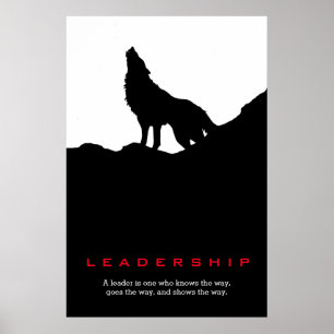 Svart vit inspirationskälla - Varg Poster