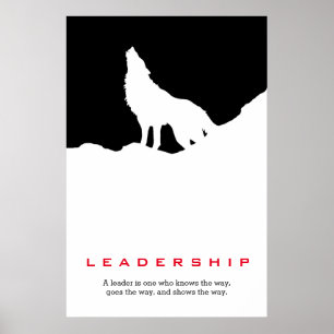 Svart vit inspirationskälla - Varg Poster