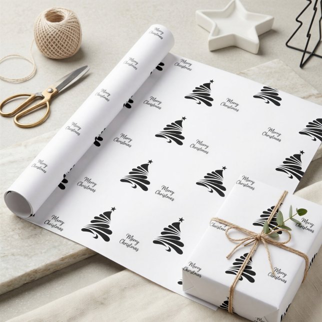 Svart Vit Julgran Presentpapper (Skapare uppladdad)