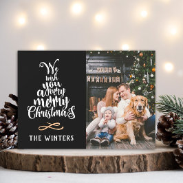 Svart & Vit Julgransbokstavering Foto Julkort