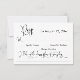 Svart & Vit Kalligrafi Sångförfrågan RSVP OSA Kort