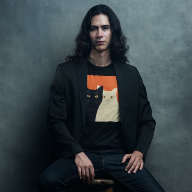 Svart & Vit Katt T-shirt (Skapare uppladdad)