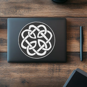 Svart Vit Keltisk Knutmönster Cirkel Symbol Klistermärken