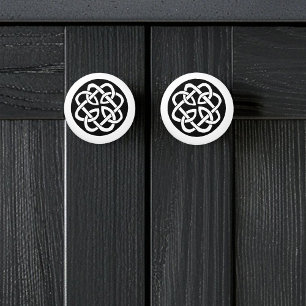 Svart Vit Keltisk Knutmönster Cirkel Symbol Knopp