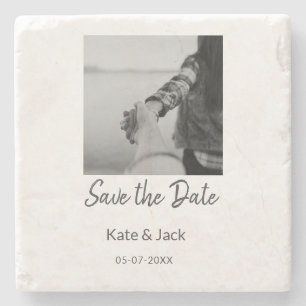 SVART VIT KLASISKERsave the date lägg till QR namn Stenunderlägg