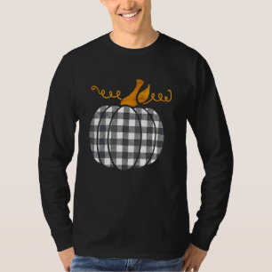 Svart Vit Klassisk Buffalo Rutig Julkalas Pumpa Sö T Shirt