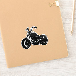 Svart-vit klassisk cruiser-motorcykel vektor konst klistermärken