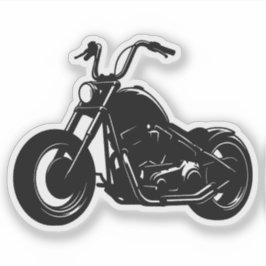 Svart-vit klassisk cruiser-motorcykel vektor konst klistermärken