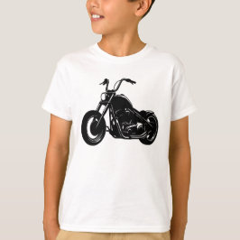 Svart-vit klassisk cruiser-motorcykel vektor konst t shirt