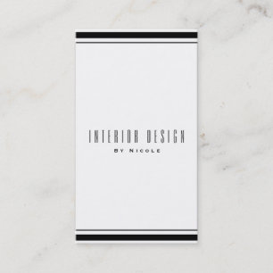 Svart & Vit Klassisk Elegant Chic Minimal Modern Visitkort
