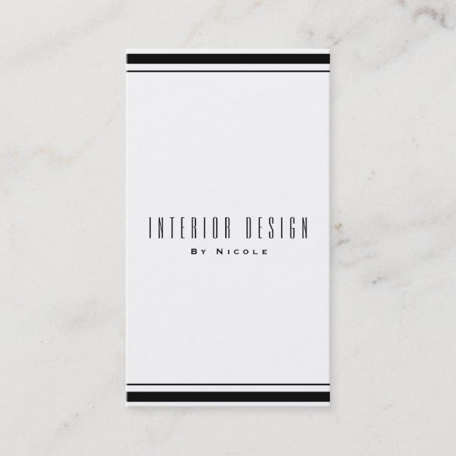 Svart & Vit Klassisk Elegant Chic Minimal Modern Visitkort (Framsida)