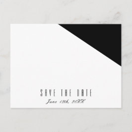 Svart & Vit Klassisk Triangel Bröllop Spara Datum Meddelande Vykort