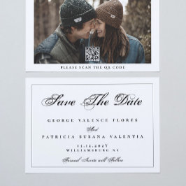 Svart, vit, klassiskt QR CODE-Elegant, foto Spara Datumet