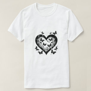 Svart vit Koncept Konstnärlig Design T Shirt