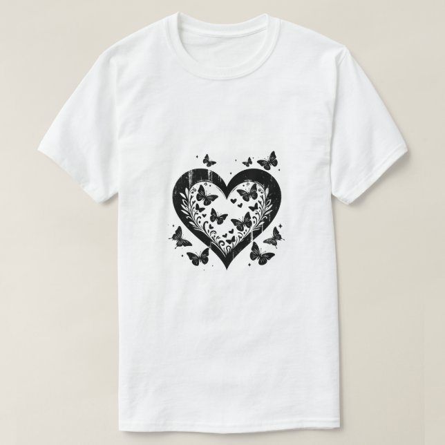 Svart vit koncept konstnärlig design t shirt (Design framsida)