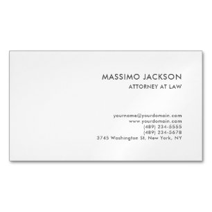 Svart Vit Konsult Advokat Minimalist Magnetiska Visitkort