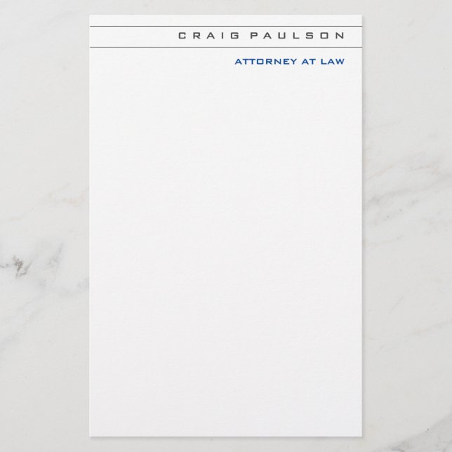 Svart Vit Konsult Advokat Yrke Brevpapper (Framsida)