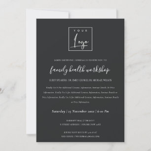 SVART & VIT KRAFT DIN LOGO WORKSHOP GALAEVENT INBJUDNINGAR