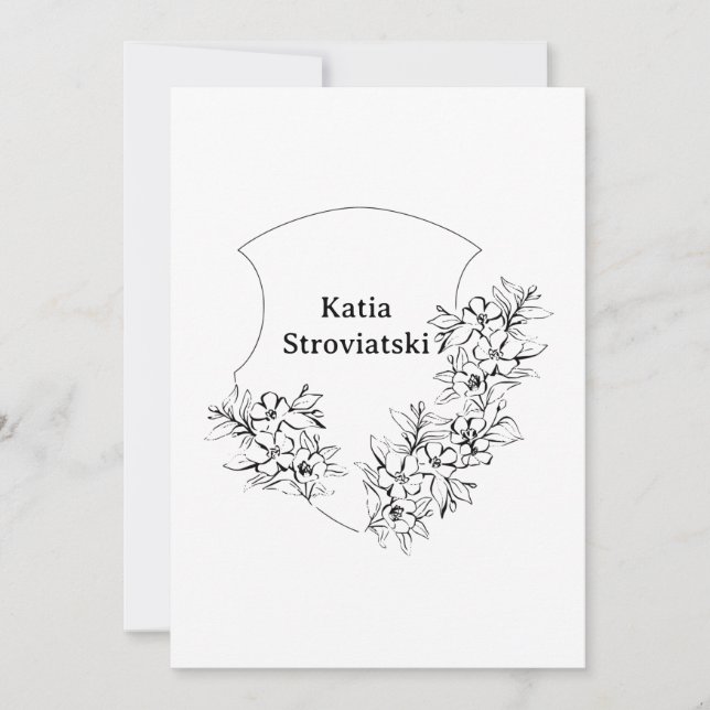 Svart & Vit Krestexamen Annonsering Inbjudningar (Framsida)