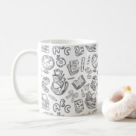 Svart & Vit Lärarskatteskolans Doodle Kaffemugg