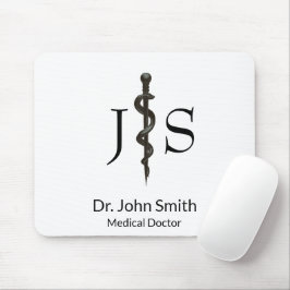 Svart vit, lätt medicinskt asclepius Professionell Musmatta