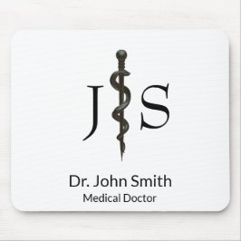 Svart vit, lätt medicinskt asclepius Professionell Musmatta