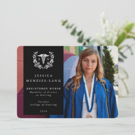 Svart + Vit Laurel- utandningsinlagd sjuksköterska Meddelande