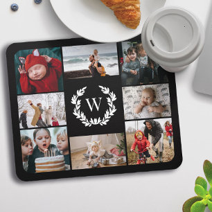 Svart vit Laurel Wandean Monogram Photo Collage Musmatta