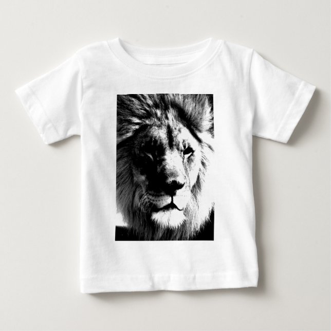 Svart & Vit Lejon Tee Shirt (Framsida)