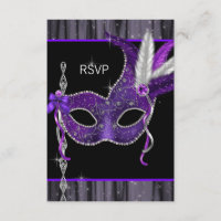 Svart Vit Lila Maskeradfest RSVP