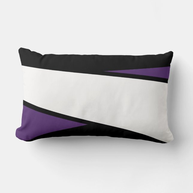 Svart, vit, Lilac Rand Design, Lumbalfyllning Lumbarkudde (Framsida)