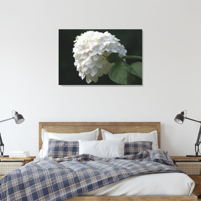 Svart vit Lime Hydrangea Flower Canvas (Insitu (sovrum))