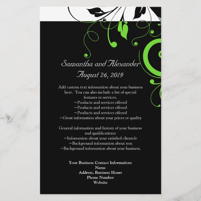 Svart/Vit/Limegrön Djärv Virvel Program (Framsidan)