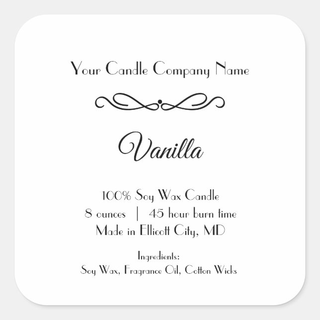 Svart vit ljus - etikett med blomning Swirl-minima (Framsida)