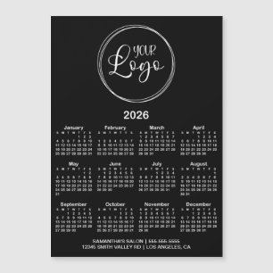 Svart-vit logotyp 2026 Magnetisk kalender