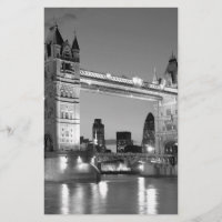 Svart Vit London Tower Bridge