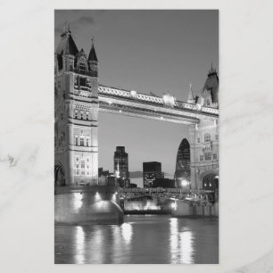 Svart Vit London Tower Bridge Brevpapper