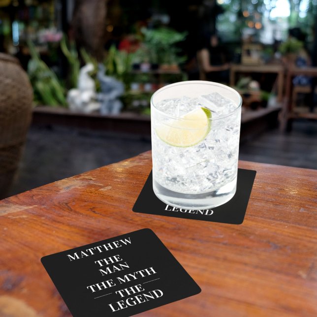 Svart vit man myt legend singel underlägg papper kvadrat (Skapare uppladdad)