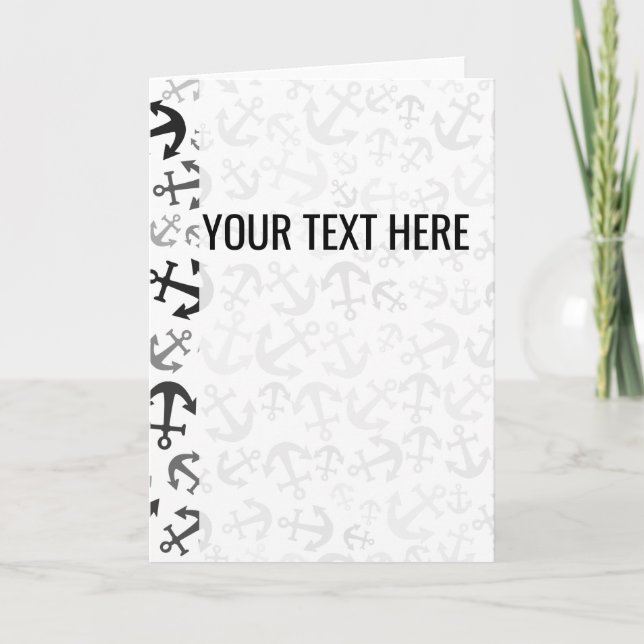 Svart Vit Marin Ankare Mönster Meddelande (Framsida)