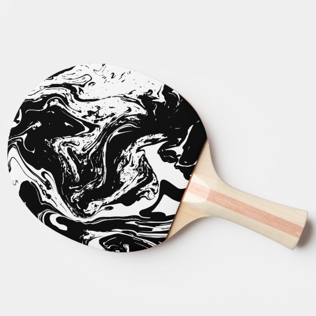 Svart & Vit Marmor Stil Ping Pong Paddle Pingisracket (Sidan)