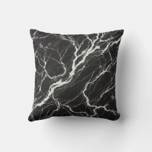 Svart & Vit marmorlook chic Glamour Kudde