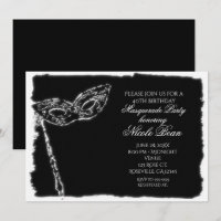 Svart & Vit Maskerad Elegant Partynodning