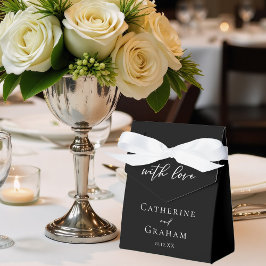 Svart vit-minimalistisk Bröllop med enkel Elegant Presentaskar