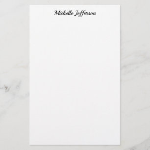 Svart & Vit Minimalistisk Enkel Modern Brevpapper