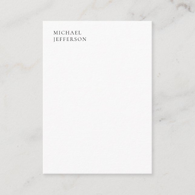 Svart & Vit Minimalistisk Enkel Modern Tilläggskort (Framsida)