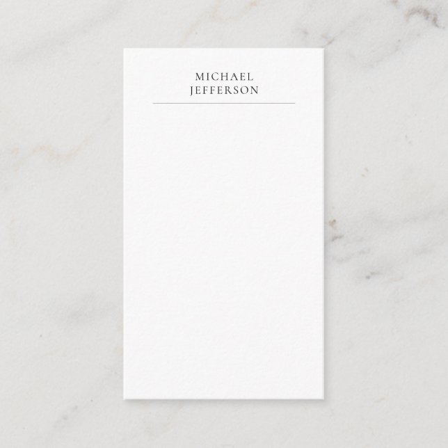 Svart & Vit Minimalistisk Enkel Modern Tilläggskort (Framsida)